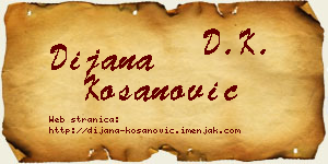 Dijana Kosanović vizit kartica